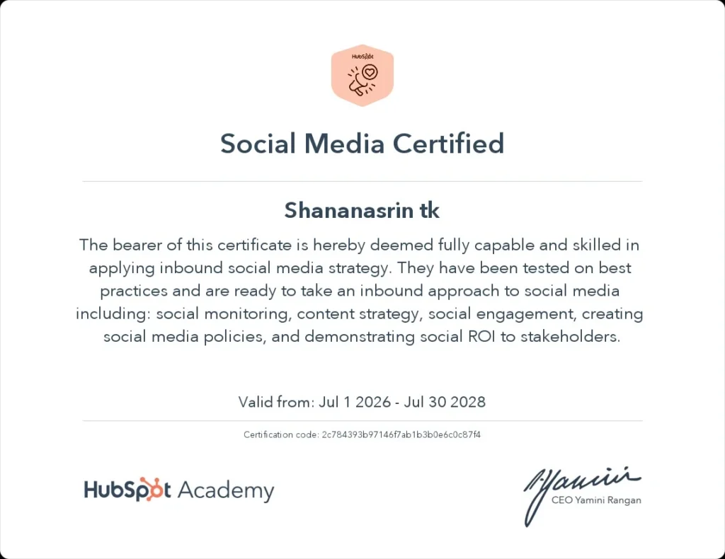 Digital marketing training certificate