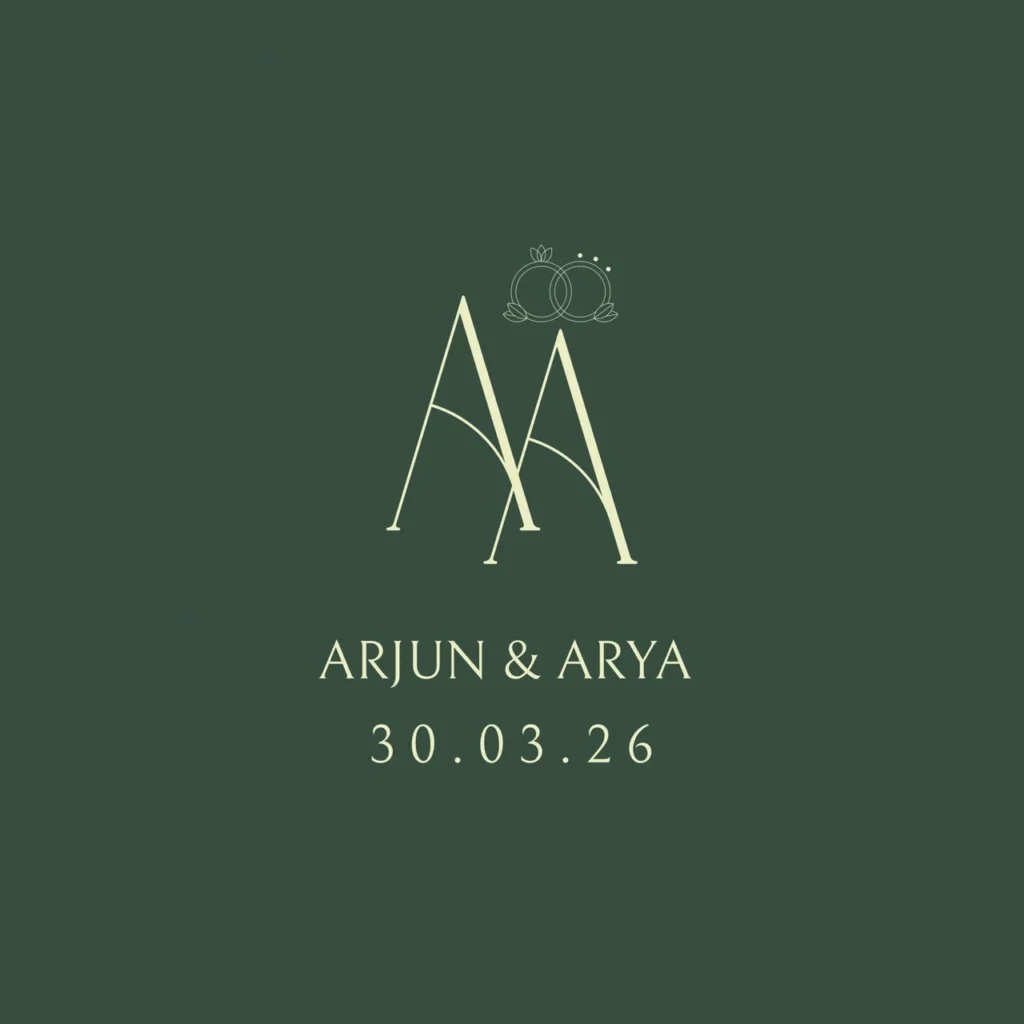 Arjun and Arya wedding monogramwith date